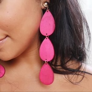 Hot pink statement earring